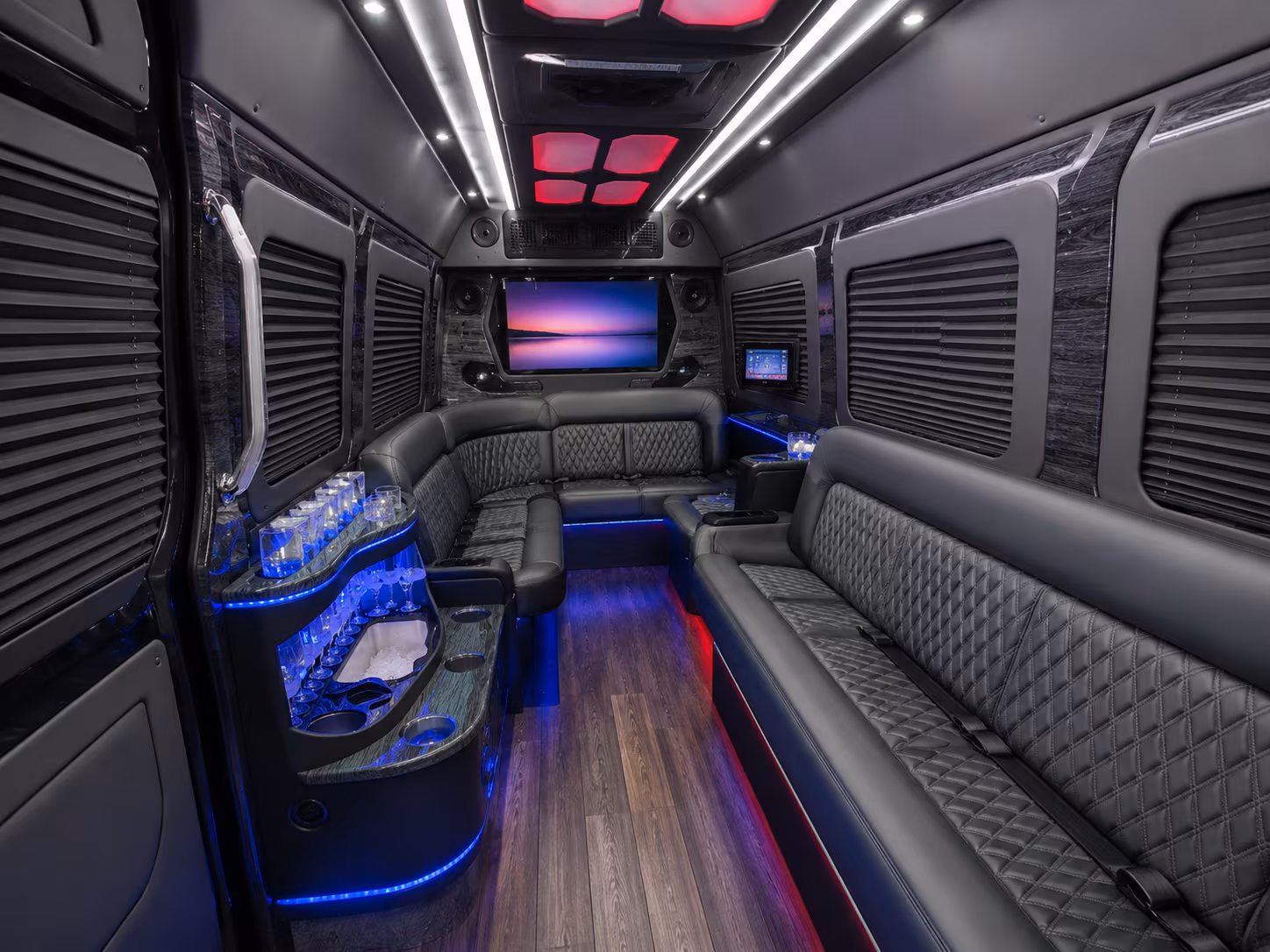 livonia 28 passenger party bus interior