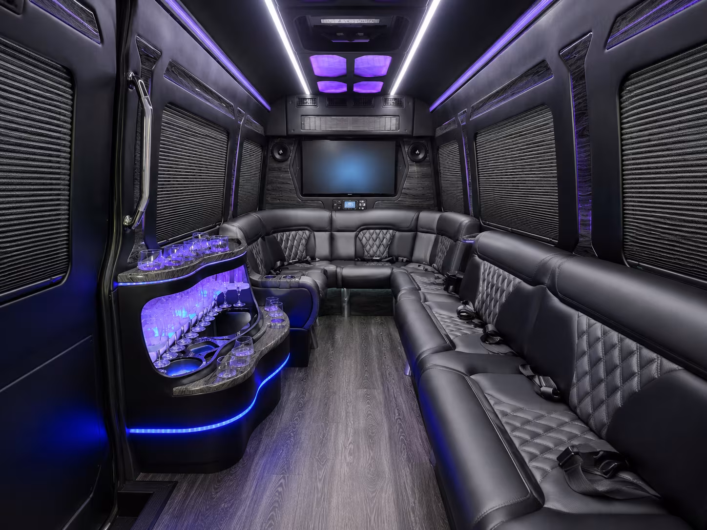 livonia 50 passenger party bus inside